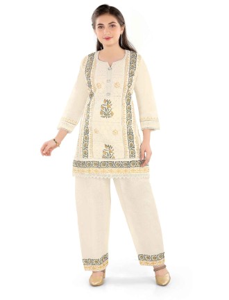 Chikankari EMB Kurti Set