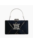 Velvet Clutch with Crystal Brooch