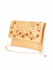 Floral Embroidery Envelope Clutch