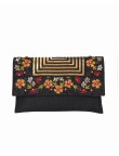 Floral Embroidery Envelope Clutch