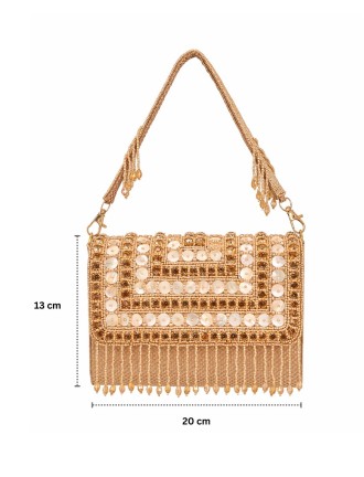 Embellished Shoulder Clutch Bag